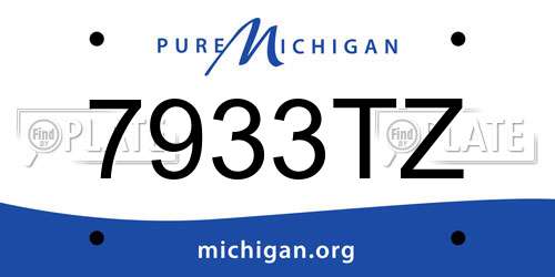 7933TZ Michigan License Plate