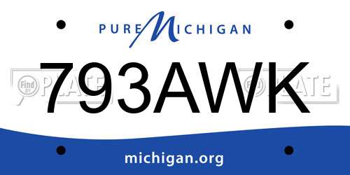 793AWK Michigan License Plate