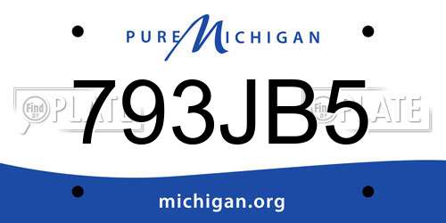 793JB5 Michigan License Plate