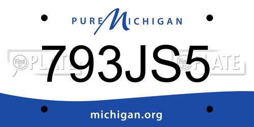 793JS5 Michigan License Plate
