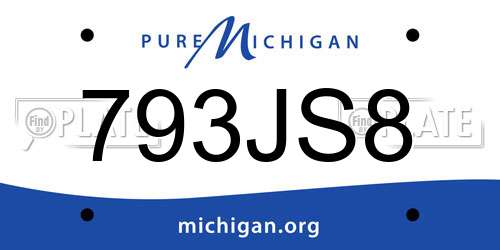 793JS8 Michigan License Plate