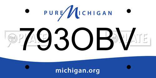 793OBV Michigan License Plate
