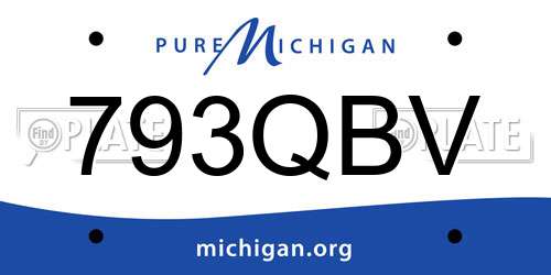 793QBV Michigan License Plate