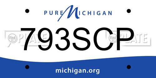 793SCP Michigan License Plate