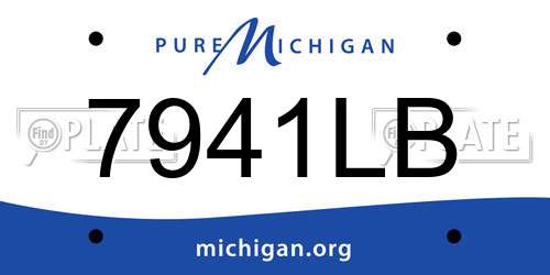 7941LB Michigan License Plate