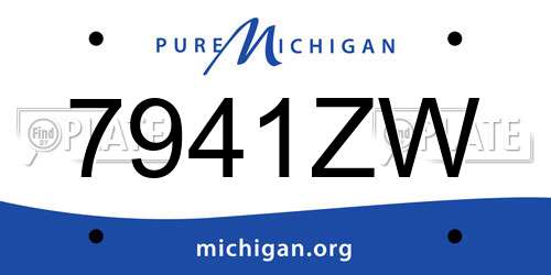 7941ZW Michigan License Plate