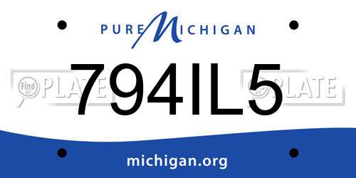 794IL5 Michigan License Plate