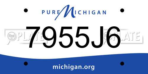 7955J6 Michigan License Plate