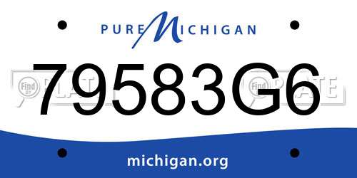 79583G6 Michigan License Plate