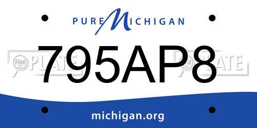 795AP8 Michigan License Plate