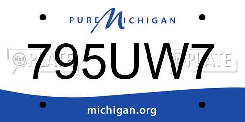795UW7 Michigan License Plate