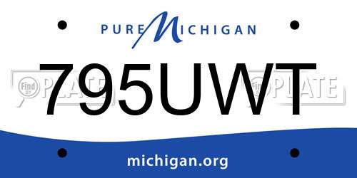 795UWT Michigan License Plate