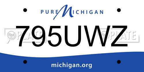 795UWZ Michigan License Plate