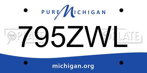795ZWL Michigan License Plate