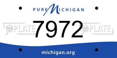 7972 Michigan License Plate