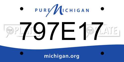 797E17 Michigan License Plate