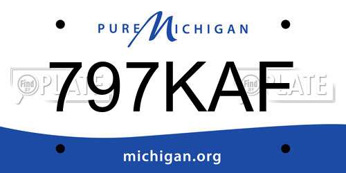 797KAF Michigan License Plate