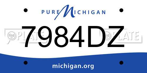 7984DZ Michigan License Plate