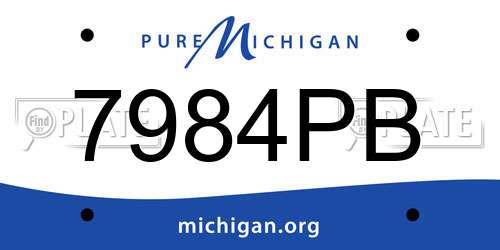 7984PB Michigan License Plate