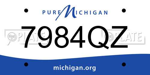 7984QZ Michigan License Plate
