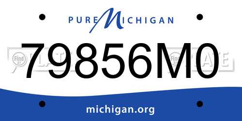 79856M0 Michigan License Plate