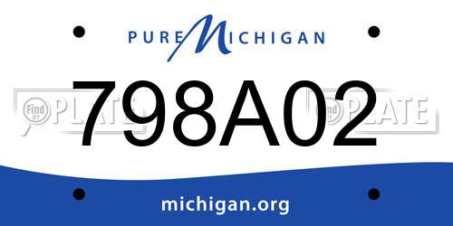 798A02 Michigan License Plate