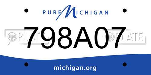 798A07 Michigan License Plate