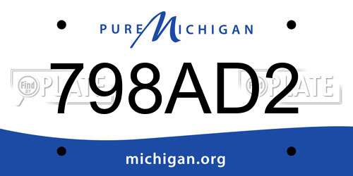 798AD2 Michigan License Plate