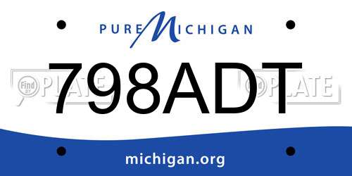 798ADT Michigan License Plate