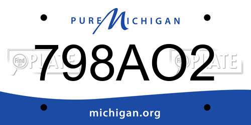 798AO2 Michigan License Plate