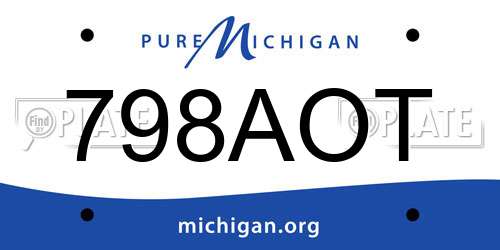 798AOT Michigan License Plate