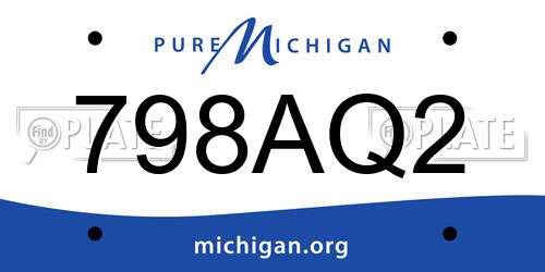 798AQ2 Michigan License Plate