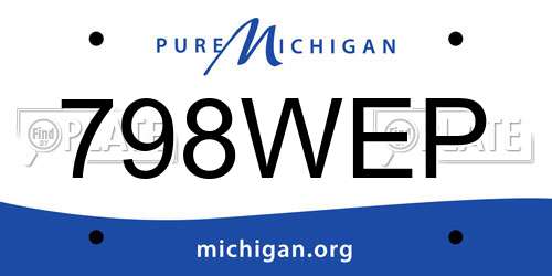 798WEP Michigan License Plate