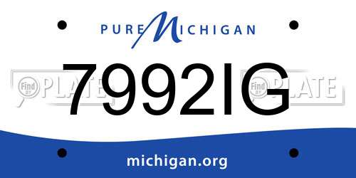 7992IG Michigan License Plate