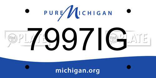 7997IG Michigan License Plate