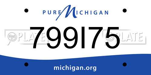 799I75 Michigan License Plate