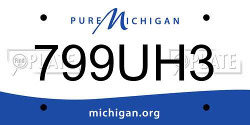 799UH3 Michigan License Plate