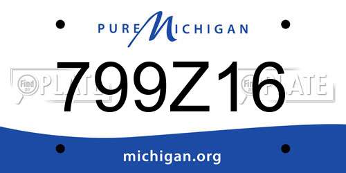 799Z16 Michigan License Plate