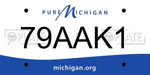 79AAK1 Michigan License Plate