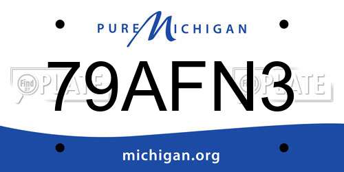 79AFN3 Michigan License Plate