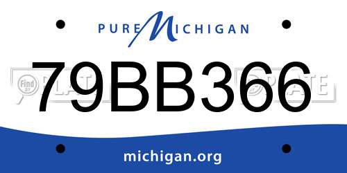 79BB366 Michigan License Plate