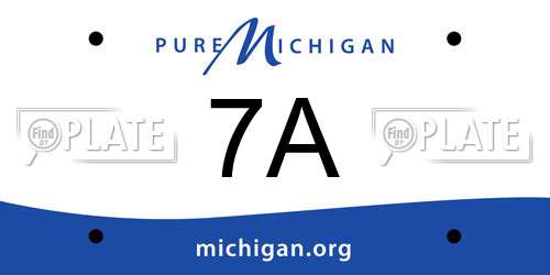 7A Michigan License Plate