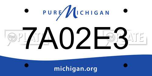 7A02E3 Michigan License Plate