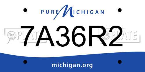 7A36R2 Michigan License Plate