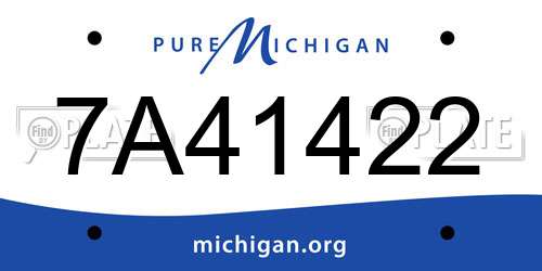 7A41422 Michigan License Plate
