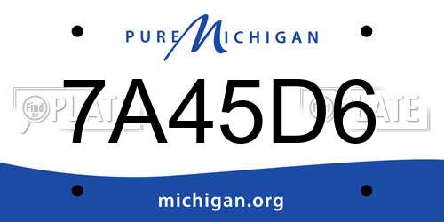 7A45D6 Michigan License Plate