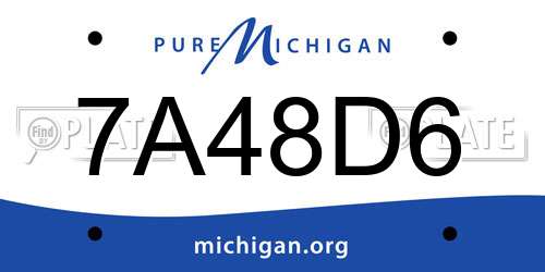 7A48D6 Michigan License Plate