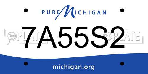 7A55S2 Michigan License Plate