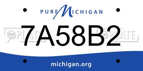 7A58B2 Michigan License Plate
