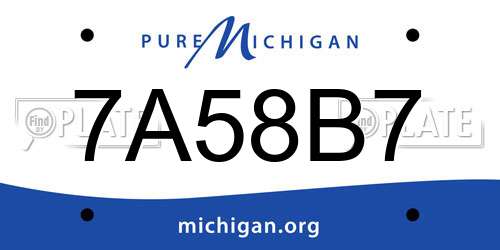 7A58B7 Michigan License Plate